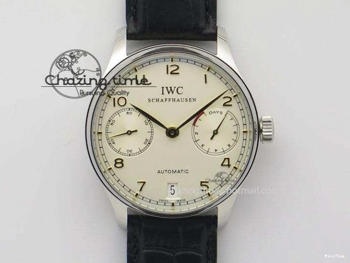 MIROTIME 0426 TimelessDesign Portuguese IW358304 ZF 1:1 Best Edition SS Blue Dial on Leather Strap A 7078